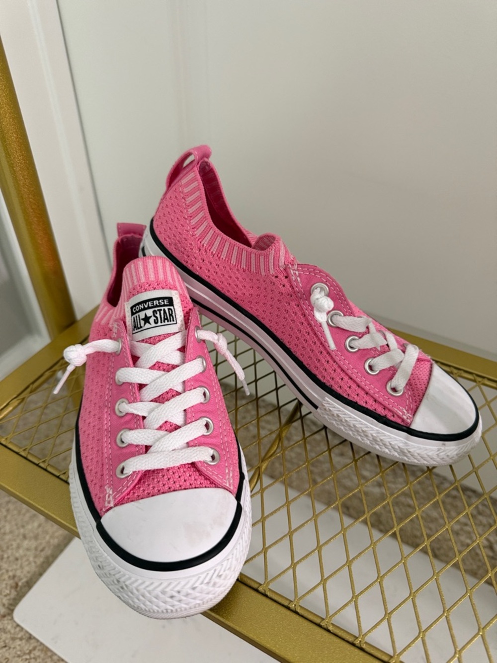 Converse Kids Pink Low-Top Knit Sneakers